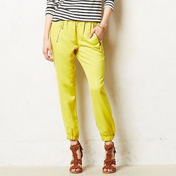 Anthropologie Pants - Anthropologie yellow joggers